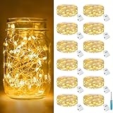 btfarm 12 Stück/3 Modi LED Lichterkette Batterie Klein, 2M 20LED Lichterkette mit Batterie, Mini...