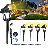 LAMPELIP Gartenbeleuchtung Mit Strom, 4er Pack/14M Gartenstrahler Led Außen Wasserdicht mit...
