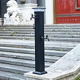 Generisch Außenwasserhähne, Solar-Wassersäule aus Edelstahl für den Garten, Doppelkopf,...