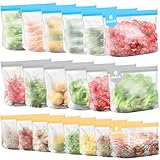 Cisivis Silikonbeutel und Gefrierbeutel, 20er-Pack, wiederverwendbar, Standboden-Design,...