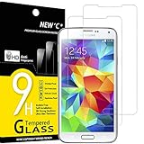 NEW'C 2 Stück, Panzer Schutz Glas für Samsung Galaxy S5, Frei von Kratzern, 9H Härte, HD...