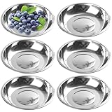 Hintyne 6-teilige Edelstahlteller 6, 3 Zoll große rostfreie stapelbare runde Edelstahlteller für...