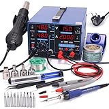 YIHUA 853D 2A USB SMD Heißluft-Nachbesserungsstation Lötstation, 0-15V DC Stromversorgung 3-IN-1...