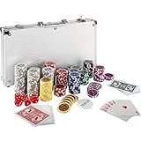 GAMES PLANET Pokerkoffer aus Aluminium mit 300 12g Laser-Chips mit Metallkern, Silver oder Black...