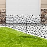 Thealyn Dekorativer Gartenzaun aus Metall, 61cm H x 33cm B 10 P, Steckzaun ohne Graben, Mobiler Zaun...