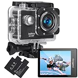 Jadfezy Action Cam FHD 1080P/12MP, Unterwasserkamera wasserdicht bis 30M, 140 Grad Weitwinkel Action...