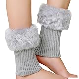 ULIJTH Dehnbare Fleece-gefütterte Knöchelwärmer, Thermo-Acryl-Wintersocken, kaltes Wetter für...