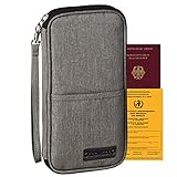 TRAVISON Reisepass-Tasche XL, RFID Schutz, für 4 Reisepässe und Impfpass, wichtige A4-Dokumente, 9...