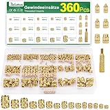 360 Stk Gewindeeinsatz M2 M2.5 M3 M4 M5 M6, Bolatus Einschmelzmuttern Messing mit Lötkolben...