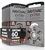 60 Batterien für Rayovac Hörgeräte Extra Size 312 Sound Fusion Technology - 10 Blister à 6...