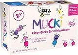 KREUL 23051 - Mucki Fingerfarbe für Königskinder, 6 x 50 ml in Weiß, Feenstaub-Rosa, Pink,...
