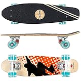 FunTomia Mini-Board Cruiser Skateboard 57cm aus 7-lagigem kanadischem Ahornholz inkl. ABEC-9...