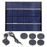 2W Solarbrunnen Solar Wasserspiel Brunnen Solar Vogelbad Brunnen Wasserpumpe Solarpanel Kit mit...