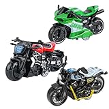 SIEBOLD 3 Stück Motorrad Spielzeug für Kinder,Simulation Motorrad Modell,Pull Back Motorrad...