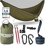 ROBBX® Hängematte Outdoor mit Moskitonetz für 2 Personen | 300kg Traglast | Doppelhängematte mit...