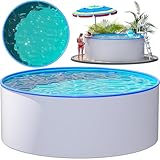poolomio® Stahlwandpool Rund Ø 360 x 120 cm | Aufstellpool für Garten & Terrasse | Robuster...