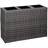 STILISTA® Blumentopf aus Polyrattangeflecht 84 x 29 x 60 cm inkl. Innentopf und Wasserablauf, in 4...