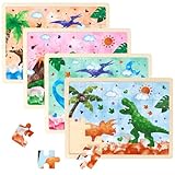 Kinder Dinosaurier Holzpuzzle Tiere Puzzle ab 3 4 5 6 Jahre Kinder Dinosaurier Tier Holzpuzzle...