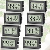 Sprifityy 8 Stück Mini Hygrometer Digital, Hygrometer Mini mit Celsius -50°C~+70°C,...