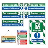 Fluchtwegschild,Selbstklebende Sicherheitsaufkleber aus Papier | 7 Stück Sichere Fluchtweg...