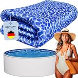 poolomio® Poolinnenfolie blau Marmor für Rundbecken 360 x 120 cm | 0,25 mm Stärke | Innenhülle...