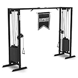 SUPRFIT - Kabelzug Fitness Kraftstation für zuhause inkl. Steckgewichte bis 81kg Zuglast pro Seite...