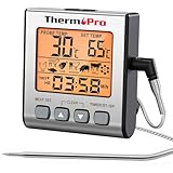 ThermoPro Digitales Fleischthermometer Grillthermometer Bratenthermometer Ofenthermometer mit Timer...