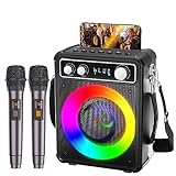 BONAOK Karaoke Mikrofon Erwachsene, Tragbare Karaoke-Maschine, Bluetooth-Karaoke-System mit 2...