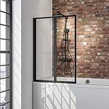 Schulte Duschwand Smart inkl, Klebe-Montage, 87 x 121 cm, 2-teilig faltbar, 3 mm Sicherheitsglas...
