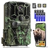 Swetfela Wildkamera mit Handyübertragung App, 5K Video 60MP Full HD WLAN Bluetooth Wildtierkamera...