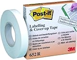 Post-it Abdeck- und Beschriftungsband, 1 Rolle, 8,4 mm x 17,7 m, Weiß - Allzweckband für Schule,...