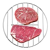 Holzkohlegrill Feuerrost - Edelstahl Grillrost für Feuerstelle | Rundes Drahtgitter zum Kochen |...