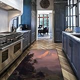 SHUODAOCO Moderner Kunstteppich 60x90cm Wald waschbar Große Teppiche für Wohnzimmer Weiche...