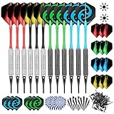 CareGames 12Stück Soft Dartpfeile Softdarts 16 Gramm mit PVC Schäften 50 zusätzlichen Dartspitzen...