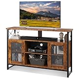 WLIVE TV Schrank, TV Board für Fernseher bis zu 55 Zoll, Hoch TV-Schrank mit Verstellbaren Ablagen,...