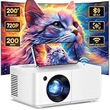 Elektrischer Fokus Mini Beamer, 1080P FHD 300 ANSI Klein Tragbarer Beamer, LED Full HD für Outdoor...