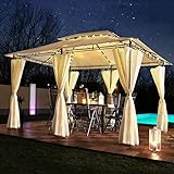 Swing & Harmonie Luxus Pavillon mit LED Beleuchtung - Hochwertiges Gartenzelt - Robustes Partyzelt -...