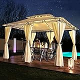 Swing & Harmonie Luxus Pavillon mit LED Beleuchtung - Hochwertiges Gartenzelt - Robustes Partyzelt -...
