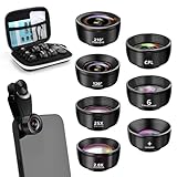 7 in 1 Handy objektiv, fisheye Lens 210°, Weitwinkel 120°, Makro Objektiv (25x), Portraitobjektiv...