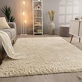 Paco Home Hochflor Teppich Wohnzimmer rutschfest Fellteppich Shaggy Flauschig Weich Modern Kunstfell...