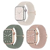 Geflochtenes Armband Kompatibel mit Apple Watch 38mm 40mm 41mm, Nylon Elastisches Dehnbares Band...