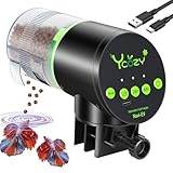 Ycozy Futterautomat Aquarium mit Feuchtigkeitsdichter Abdeckung Fischfutter Automat mit Typ-C...