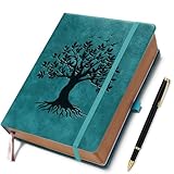 ZXHQ Tagebuch für Erwachsene(14.5 x 21 cm) Liniert Notizbuch– PU Leder Hardcover im Lebensbaum...