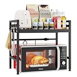Mointal Verstellbares Mikrowellenregal, 2-Stufig Erweiterbares Küchen Mikrowelle Ständer Regal,...