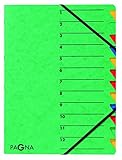 Pagna Ordnungsmappe Easy (Sammelmappe, 12 Fächer, 1-12) grün, A4