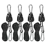 TIMESETL Seilratsche mit Haken 4 Stück 150lb Duty Heavy Rope Seil Ratsche Einstellbare Seil Ratsche...
