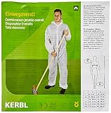 Kerbl Einwegoverall (Farbe Weiß, Größe L, zum Schutz vor Staub und Schmutz, mit Kapuze, Gummizug)...