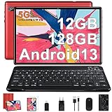 FACETEL Tablet 10 Zoll Android 13 Tablet PC mit 5G WLAN Octa-Core 2.0Ghz | 12GB RAM + 128GB ROM (TF...