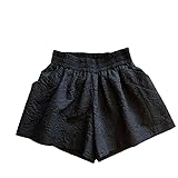 ParfCO Shorts Damen,Sommer Elastische Shorts mit Hoher Taille, Eleganz, Blumendruck, Plissiert,...