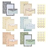 Vicloon Briefpapier mit Umschlag Set, 54 Stück Briefumschlag Briefpapier Set, 36 Blatt A5...